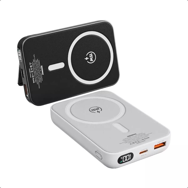 MOXOM - Cargador Inalámbrico Carga Rapida 10000mah Magsafe Portátil Blanco