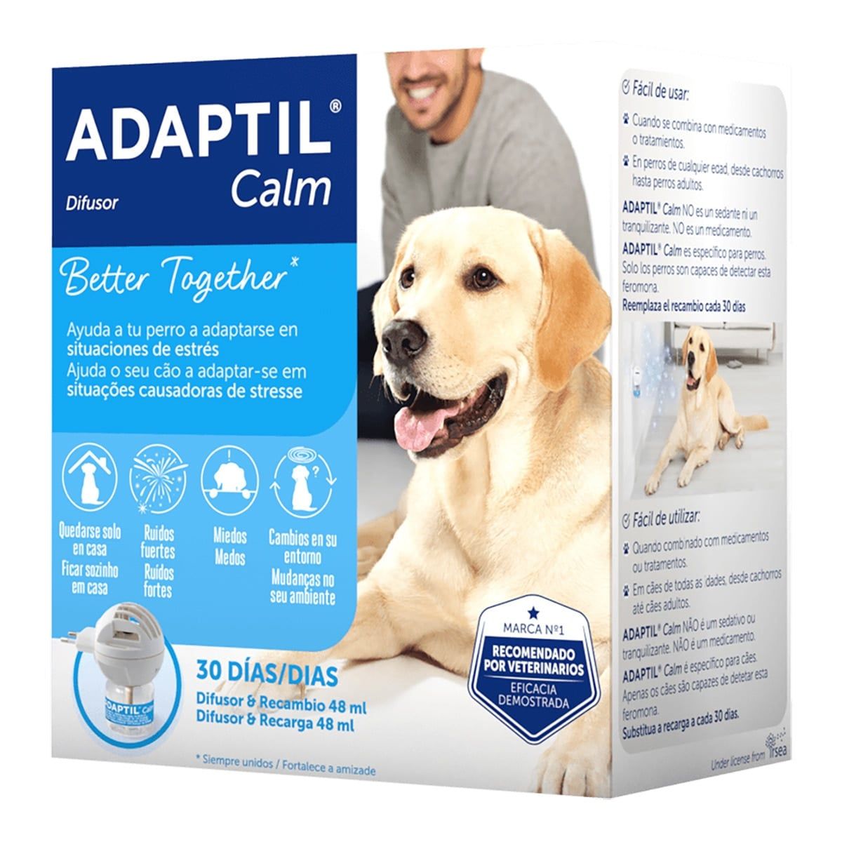 ADAPTIL - Difusor Adaptil Calm Anti Estrés Perro Con Repuesto 48ml