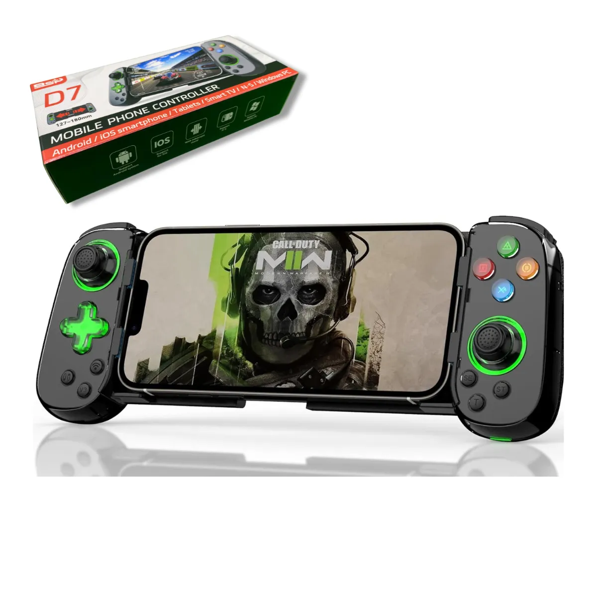 GENERICO - Joystick Celular Bluetooth para PC iPhone Android Switch PS3-4 Negro