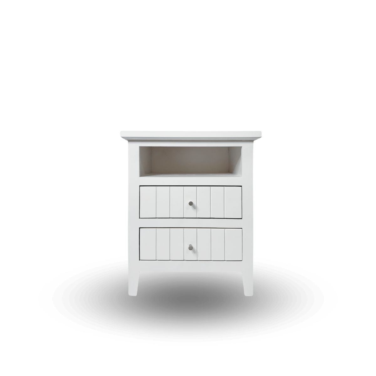 RUSTIC STYLE - Velador de madera ranurado  rieles telescopicos MGR MUEBLES