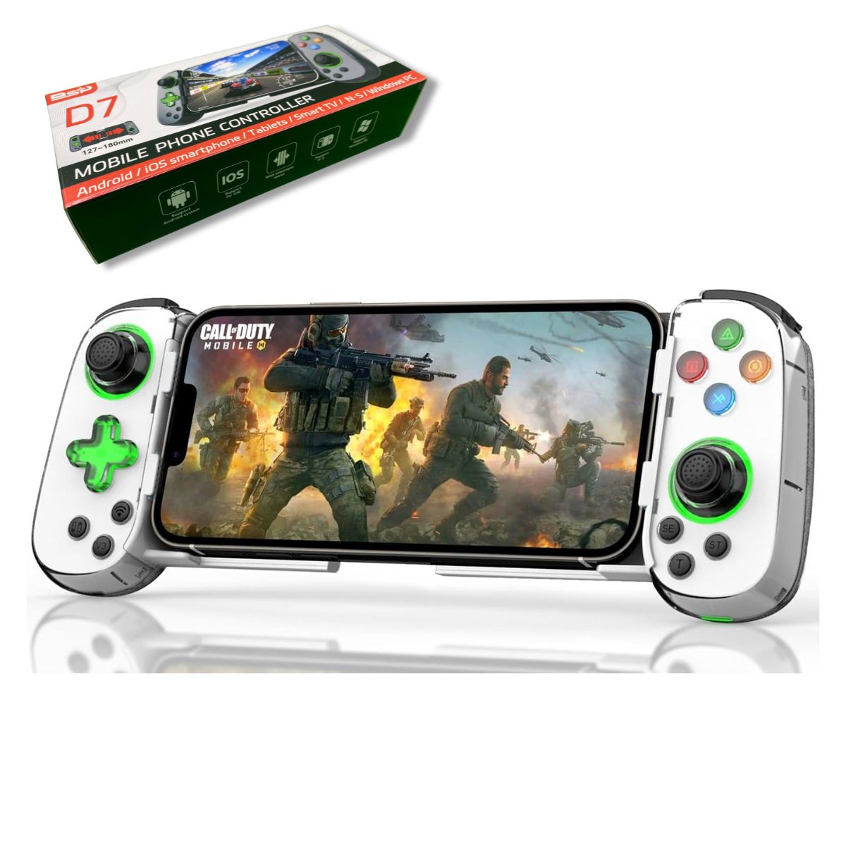 GENERICO - Joystick Celular Bluetooth para PC iPhone Android Switch PS3-4 Blanco