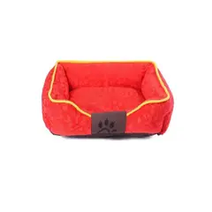 GENERICO - Cama Mascota Ultrasuave Gato Perro 56x46 Cm Rojo