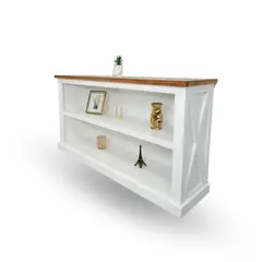 MGR MUEBLES - RACK DE TV IKER RUSTICO CON REPISAS EN MADERA 150X40X70 CM DE ALTO Vintage