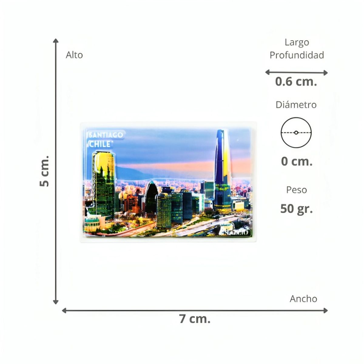 OEM - Pack 4 Imán Resina 3D Santiago