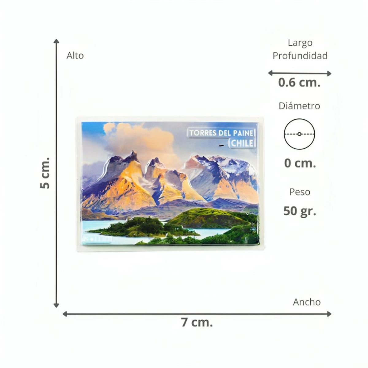 OEM - Pack 4 Imán Resina 3D Torres Del Paine