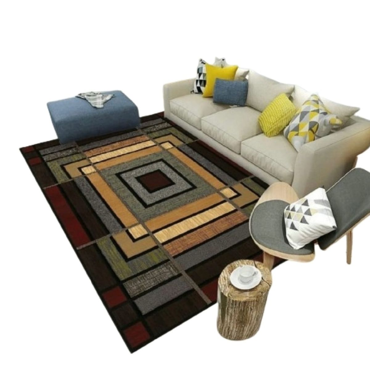 GENERICO - ALFOMBRA DELGADA DECORATIVA 160X200 DISEÑO 3D EN maria