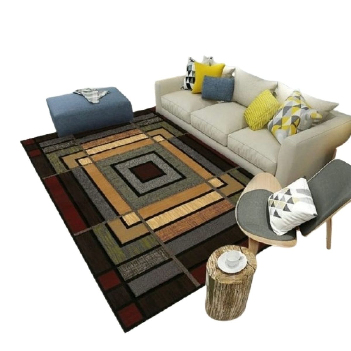 GENERICO - ALFOMBRA DELGADA DECORATIVA 160X200 DISEÑO 3D EN maria