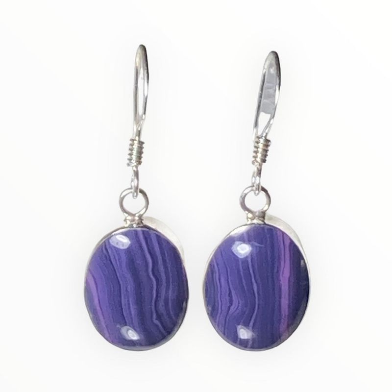 TAETHAI - Aros de plata 925 reversibles con Charoita