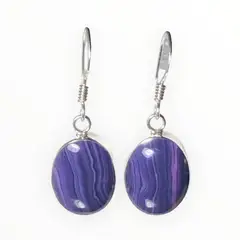 TAETHAI - Aros de plata 925 reversibles con Charoita