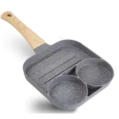 GENERICO - Sarten Mini 3 Compartimientos Divisiones Huevos PancakeS