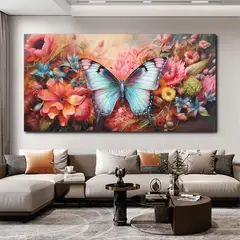 GENERICO - CUADRO MARIPOSA Y FLORES