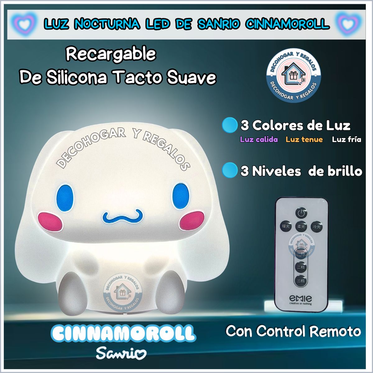 GENERICO - Lámpara Luz Nocturna Led de Silicona Infantil Niños Espanta Cuco USB