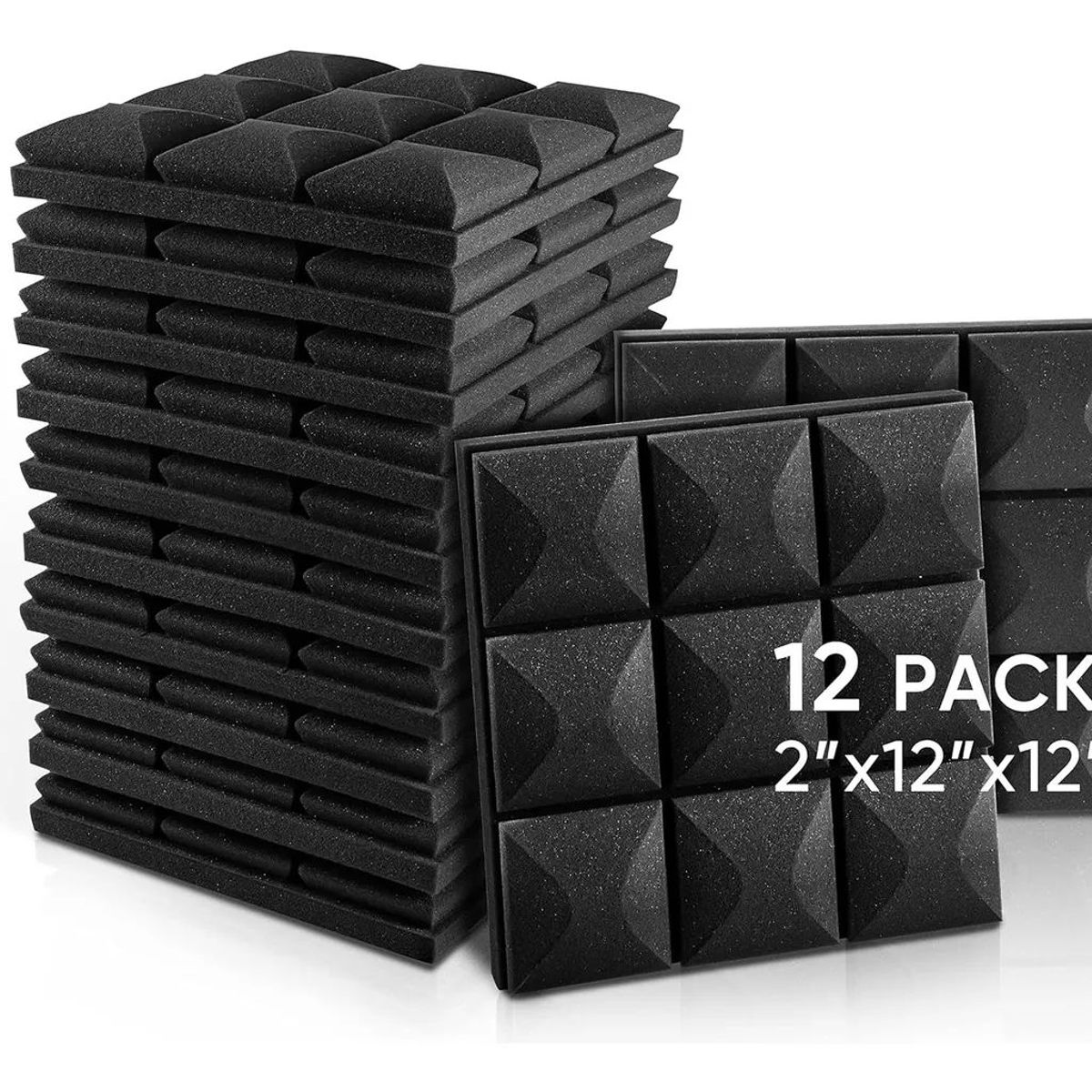 KUANGYE - Pack X12 Espuma Panel Acústico Forma Rombo Auto-adhesivo