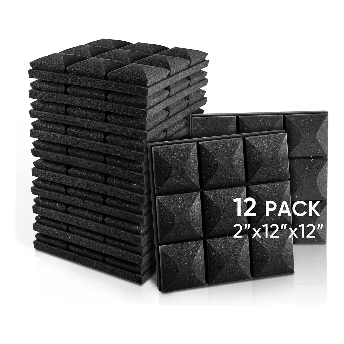 KUANGYE - Pack X12 Espuma Panel Acústico Forma Rombo Auto-adhesivo