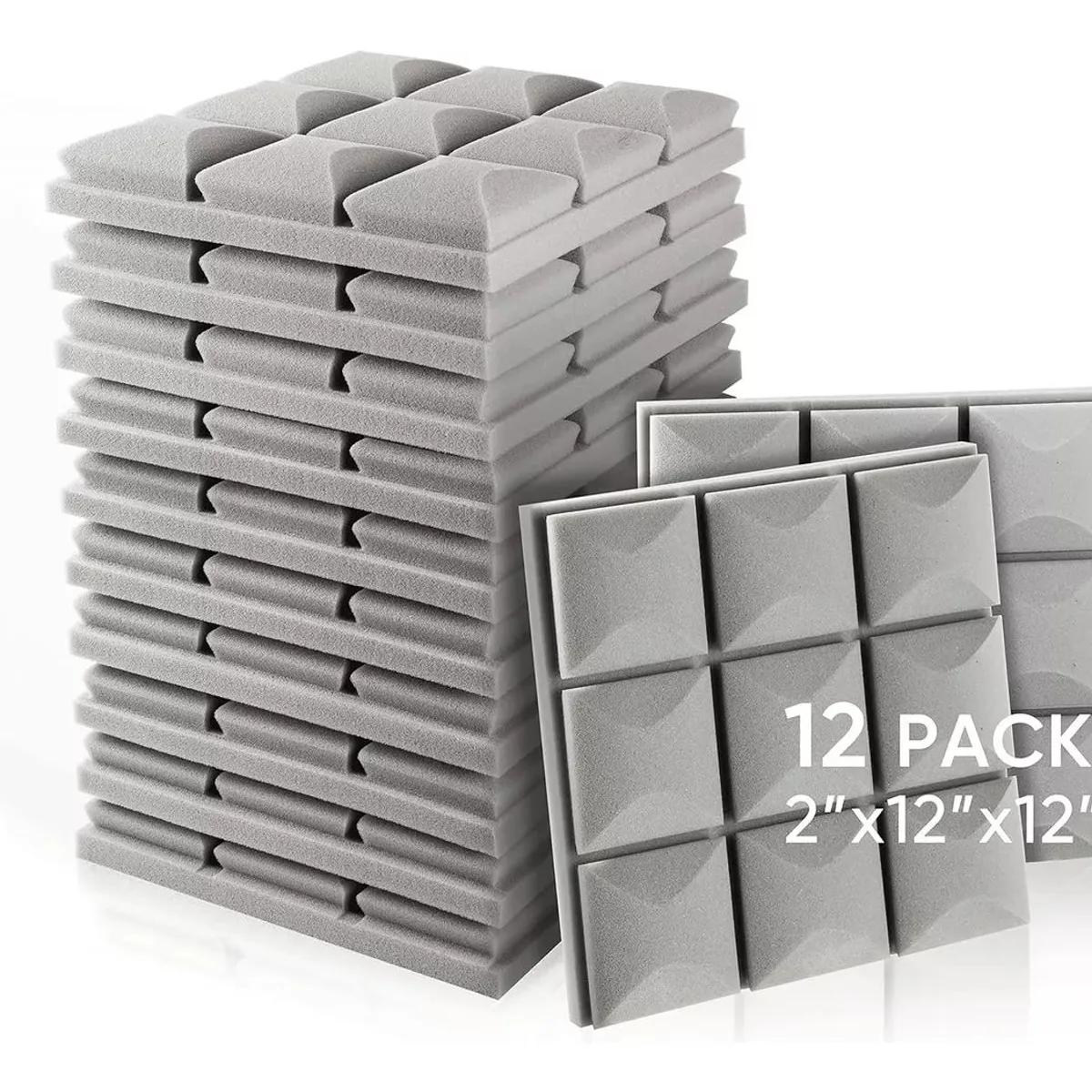 KUANGYE - Pack X12 Espuma Panel Acústico Forma Rombo Auto-adhesivo