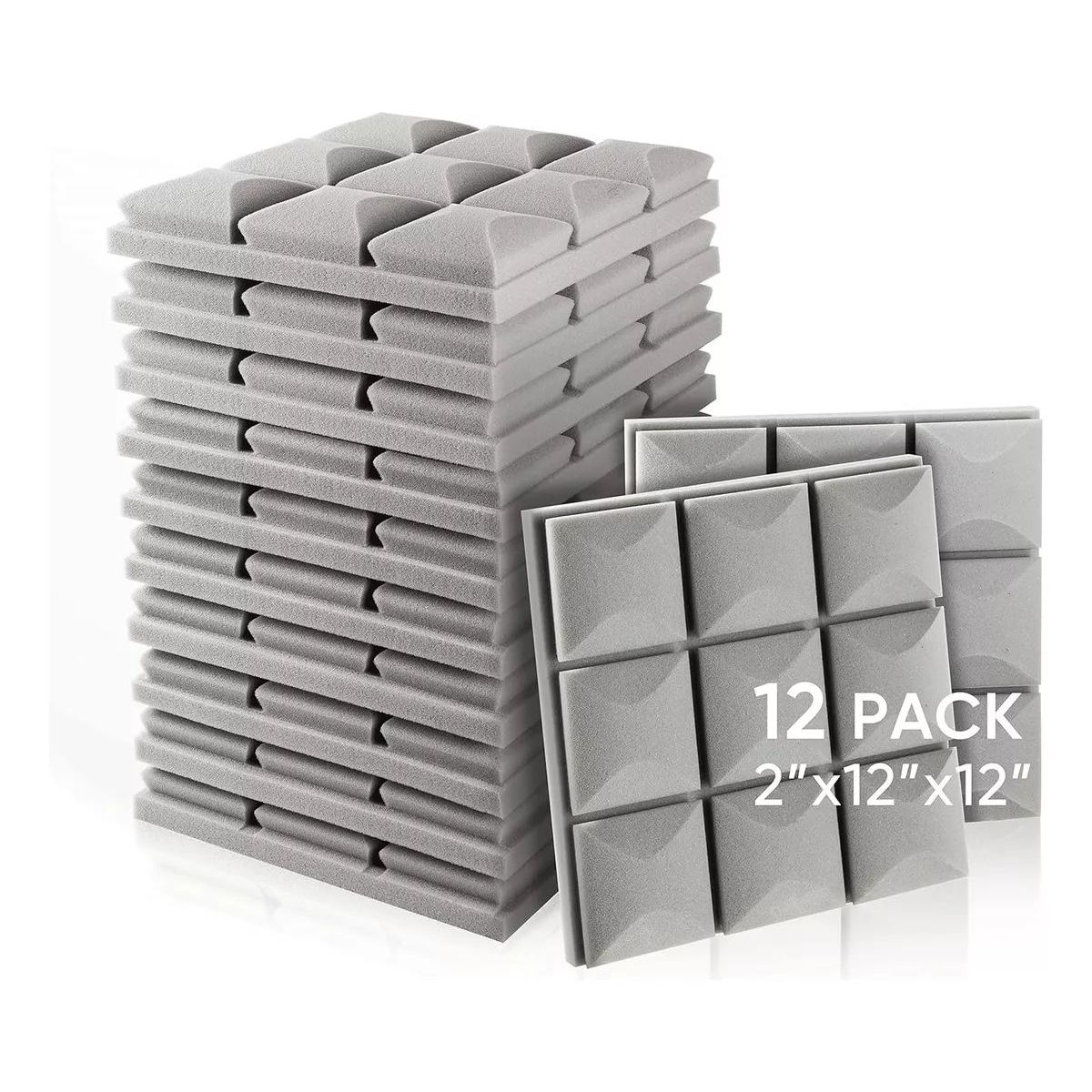 KUANGYE - Pack X12 Espuma Panel Acústico Forma Rombo Auto-adhesivo