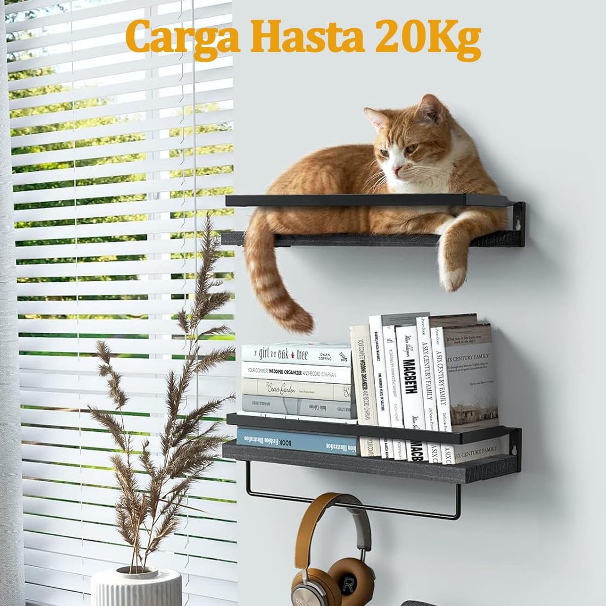EDWINAYY - Repisas Flotantes De Madera Multipropósito Kit X2 Colores