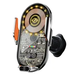 INVENCIBLE - SOPORTE CARGADOR INALÁMBRIC TRANSPARENT CELULAR AUTO QI NA73