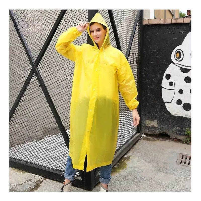 GENERICO - PONCHO IMPERMEABLE CON GORRO UNISEX PARA LLUVIA
