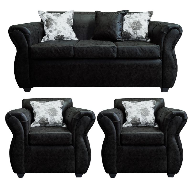 AMERICA DECORA - Living 3-1-1 York Envejecido Negro