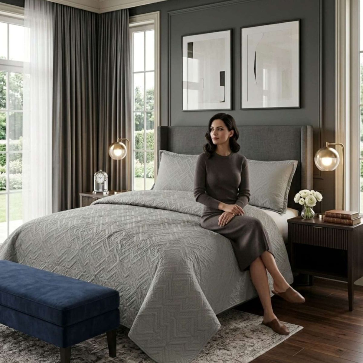 GENERICO - Quilt de Verano Transpirable, Ligero y Elegante 2 plazas