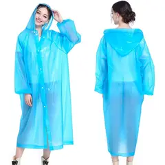 GENERICO - PONCHO IMPERMEABLE CON CAPUCHA PARA LLUVIA UNISEX CELESTE