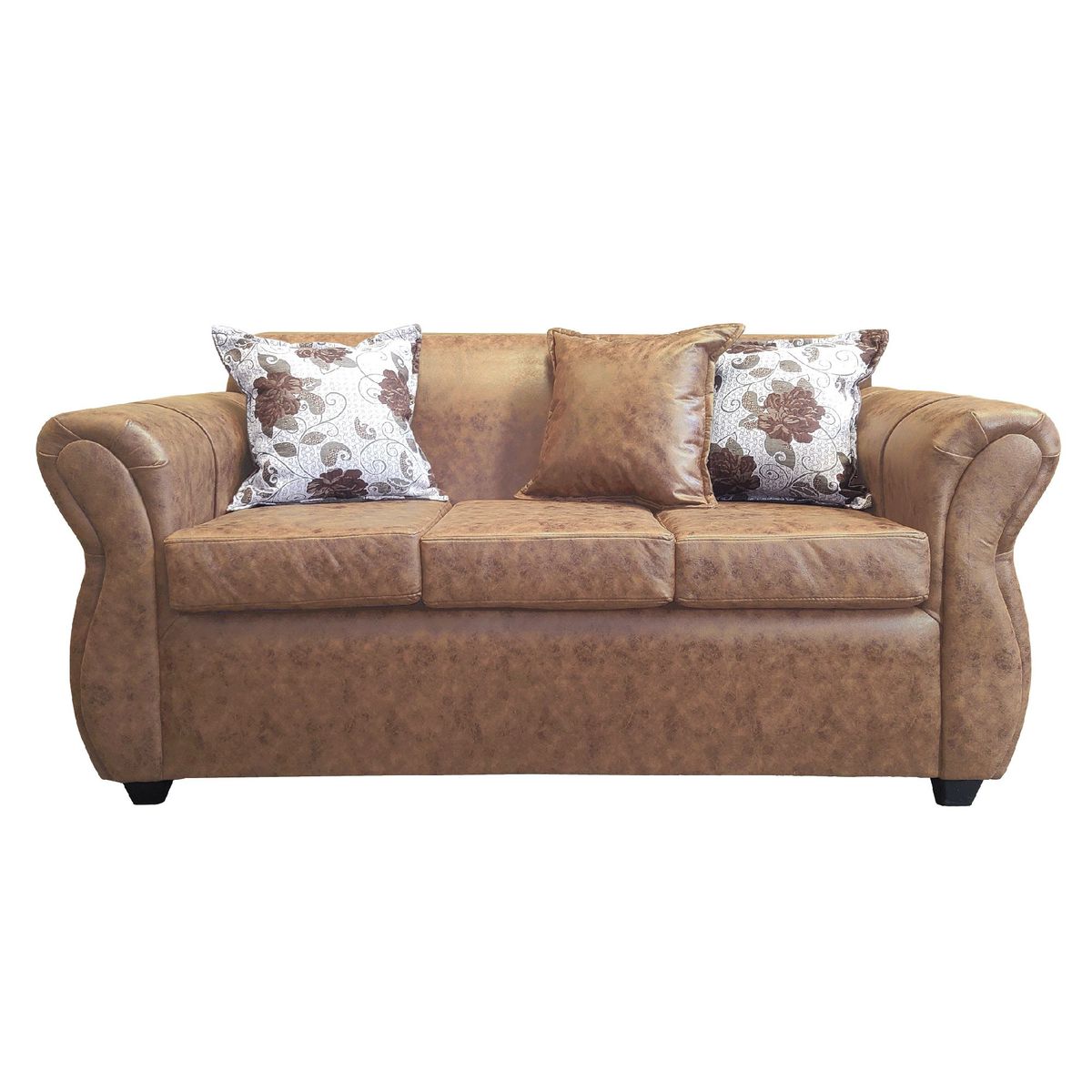 AMERICA DECORA - Sofá Con Resorte Estructural 3 Cuerpos York Envejecido Café Teja