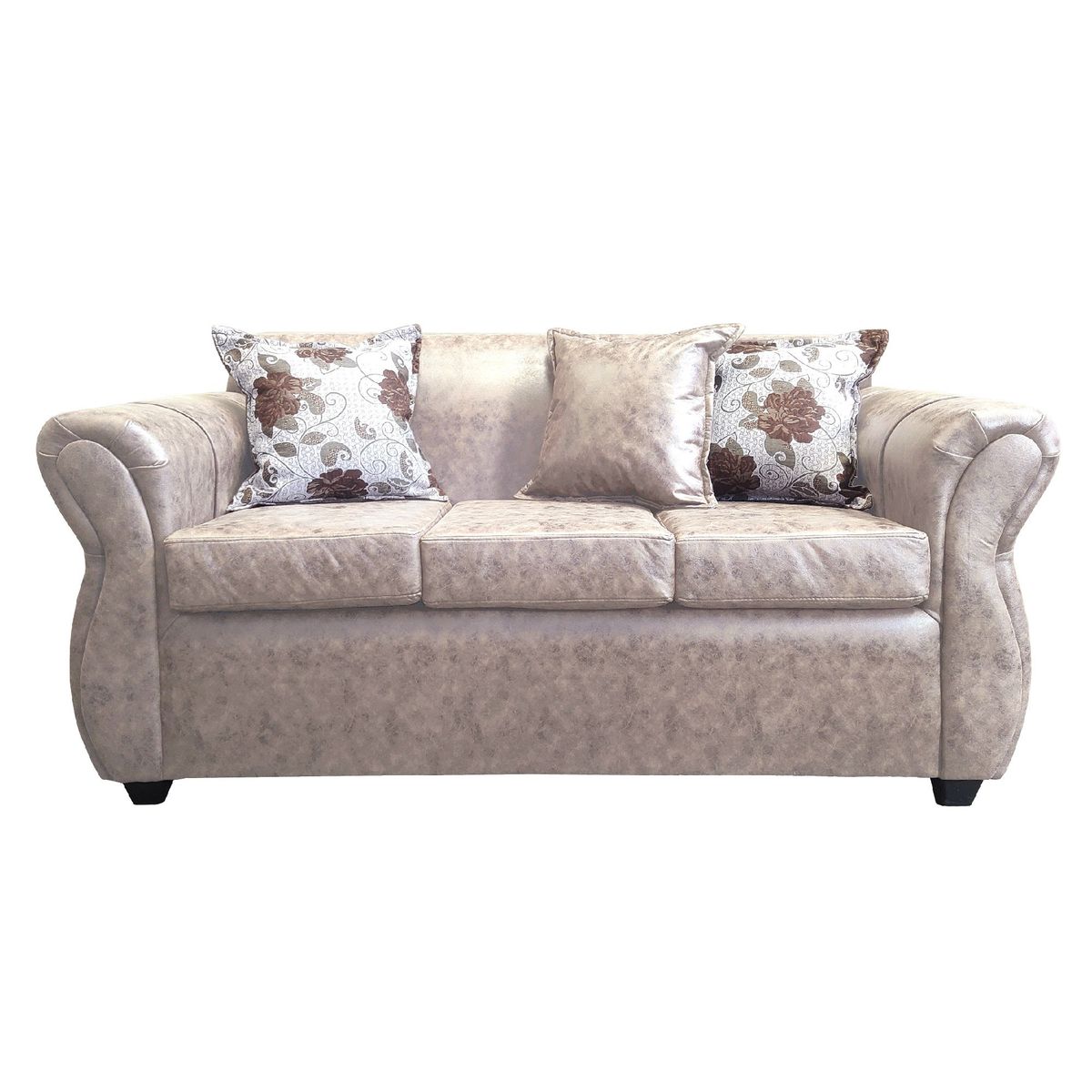 AMERICA DECORA - Sofá Con Resorte Estructural 3 Cuerpos York Envejecido Beige