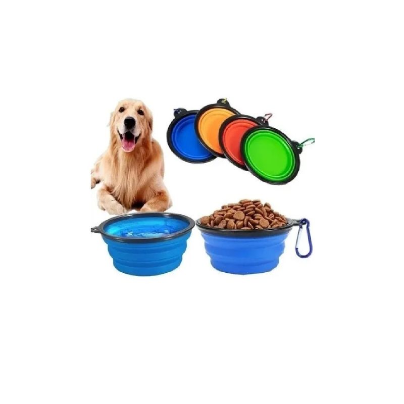 GENERICO - Plato De Goma Plegable Portatil De Mascotas Colores