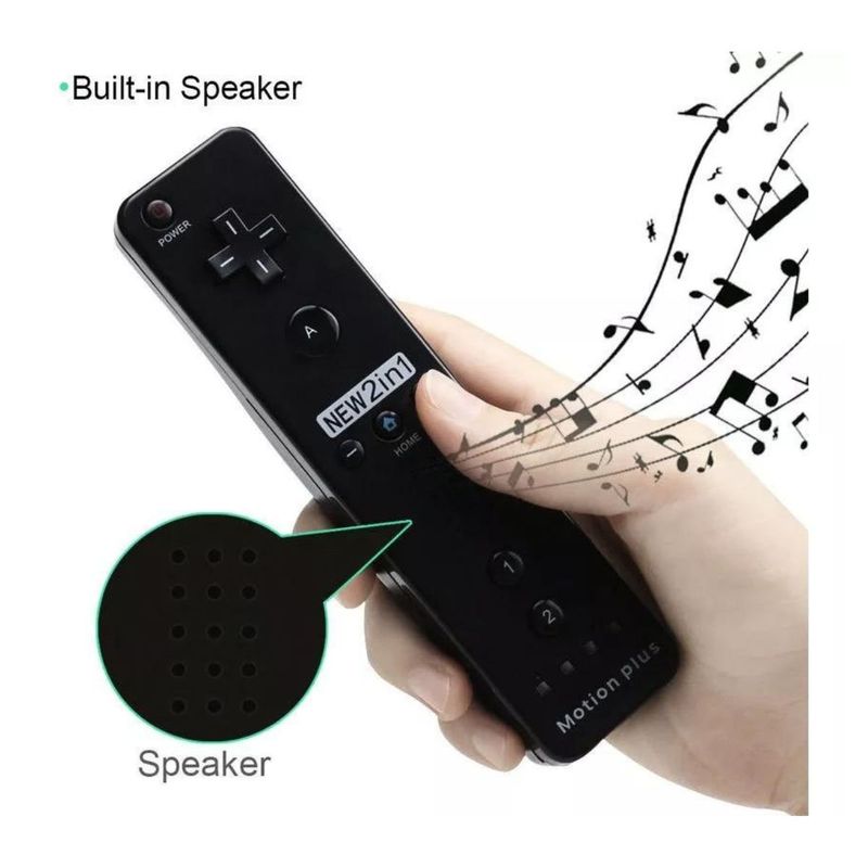 INVENCIBLE - NUNCHUCK WIIWII U CON SONIDO CONTROL REMOTO BLACK 1ST LINE NA51
