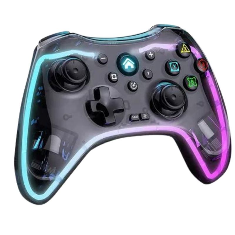 INVENCIBLE - JOYSTICK GAMING RGB TRANSPARENTE INALÁMBRICO ANDROID IOS AN36