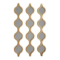 GENERICO - Set 3 Espejos De Pared De Ondas Alargadas Marcos De Espejos