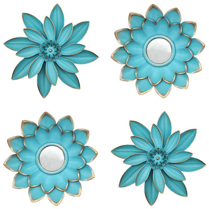 GENERICO - Set 4 Marcos De Espejos Flor De Loto Decorativo Calipso Deco