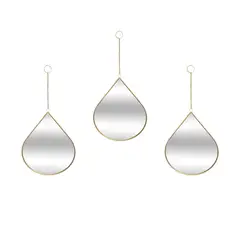 GENERICO - Set 3 Espejos De Pared Para Colgar De Gota Marcos De Espejos