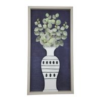 Cuadro Decorativo De Florero Con Flores Para Decorar Hogar