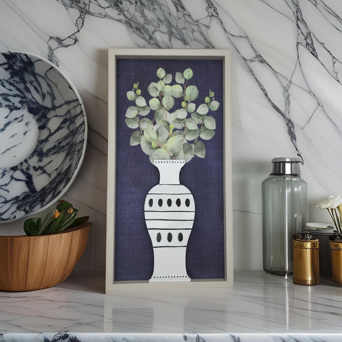 GENERICO - Cuadro Decorativo De Florero Con Flores Para Decorar Hogar