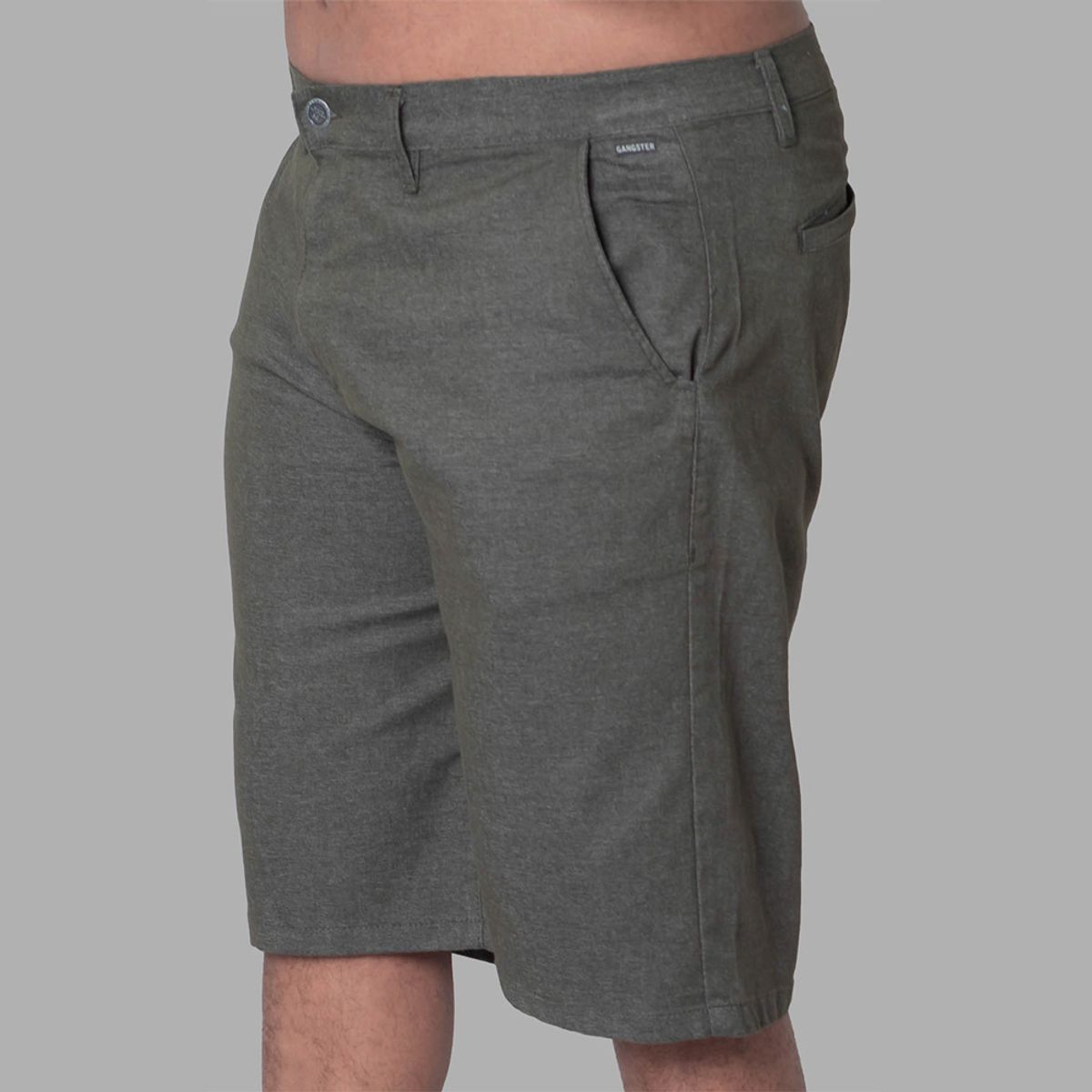 GANGSTER - Plus Short Canvas Wide F Gris