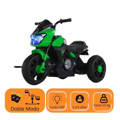 Imagen 2 del producto Moto Niño Antivuelco A Bateria Recargable Luz Y Sonido Green