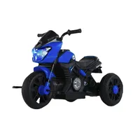 Moto Niño Antivuelco A Bateria Recargable Luz Y Sonido Blue
