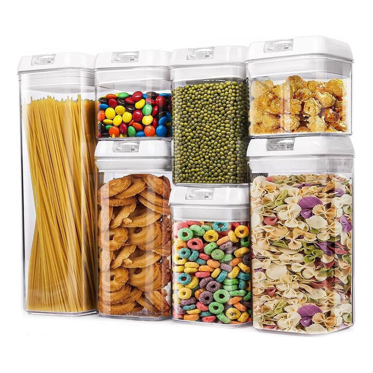 IMPORTCLICK - Set 7 Contenedores Herméticos Almacenamiento Cocina Plásticos