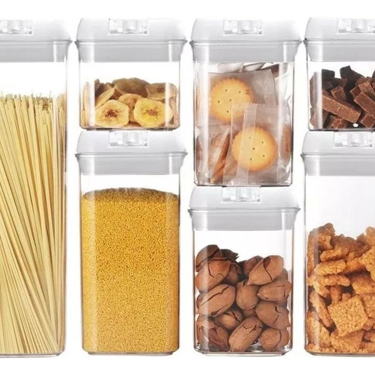 IMPORTCLICK - Set 7 Contenedores Herméticos Almacenamiento Cocina Plásticos