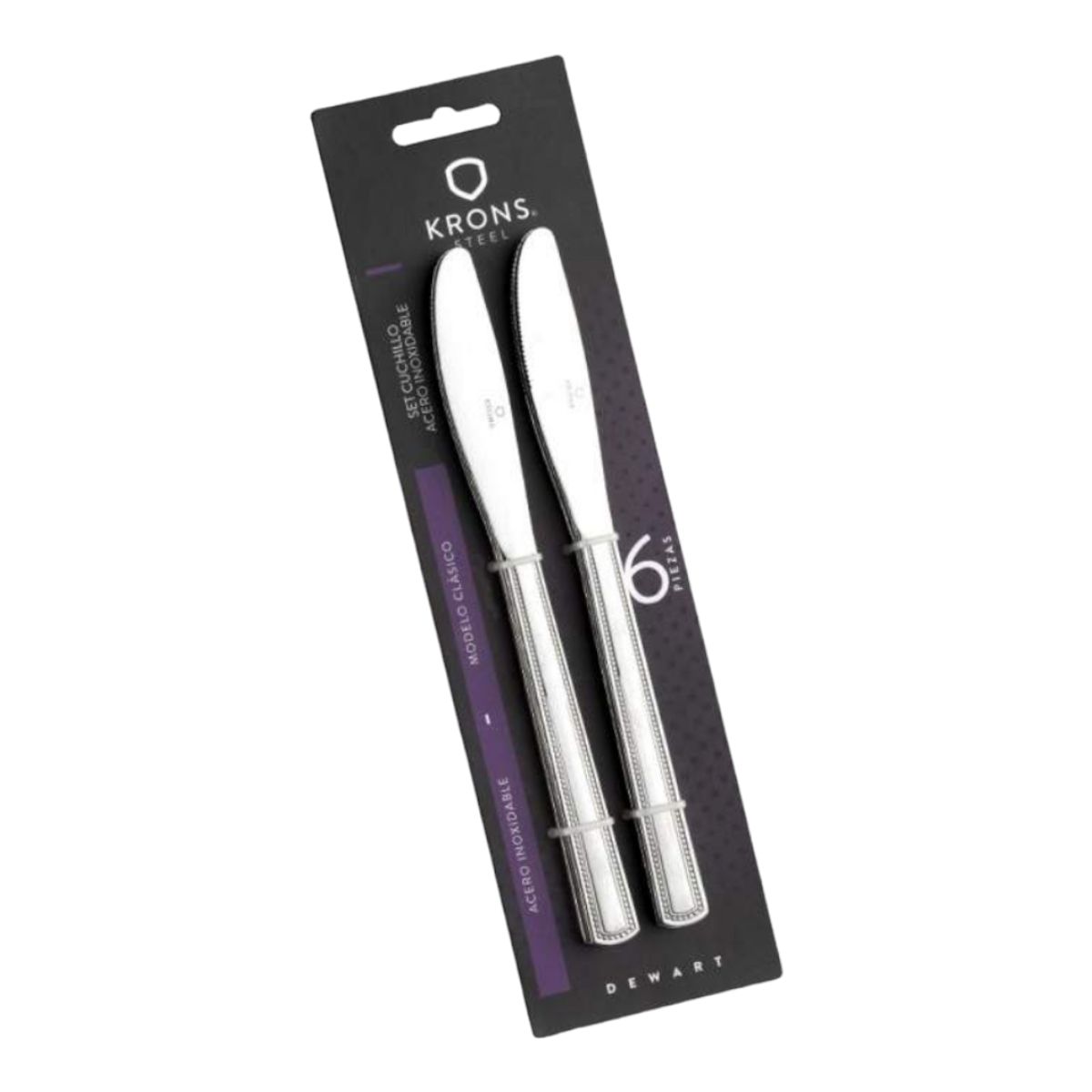 KRONS - Set 6 Cuchillos Blister Perlado Krons