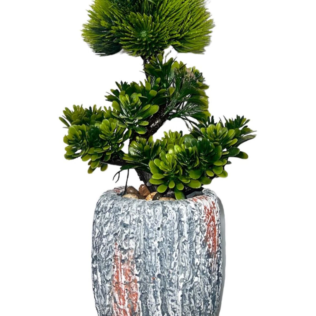GENERICO - Macetero Planta Artificial Flores Piedra Bonsai