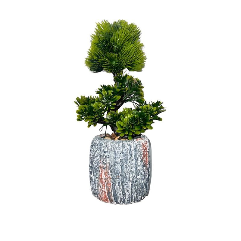 GENERICO - Macetero Planta Artificial Flores Piedra Bonsai