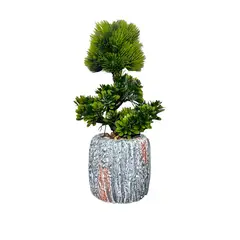 GENERICO - Macetero Planta Artificial Flores Piedra Bonsai