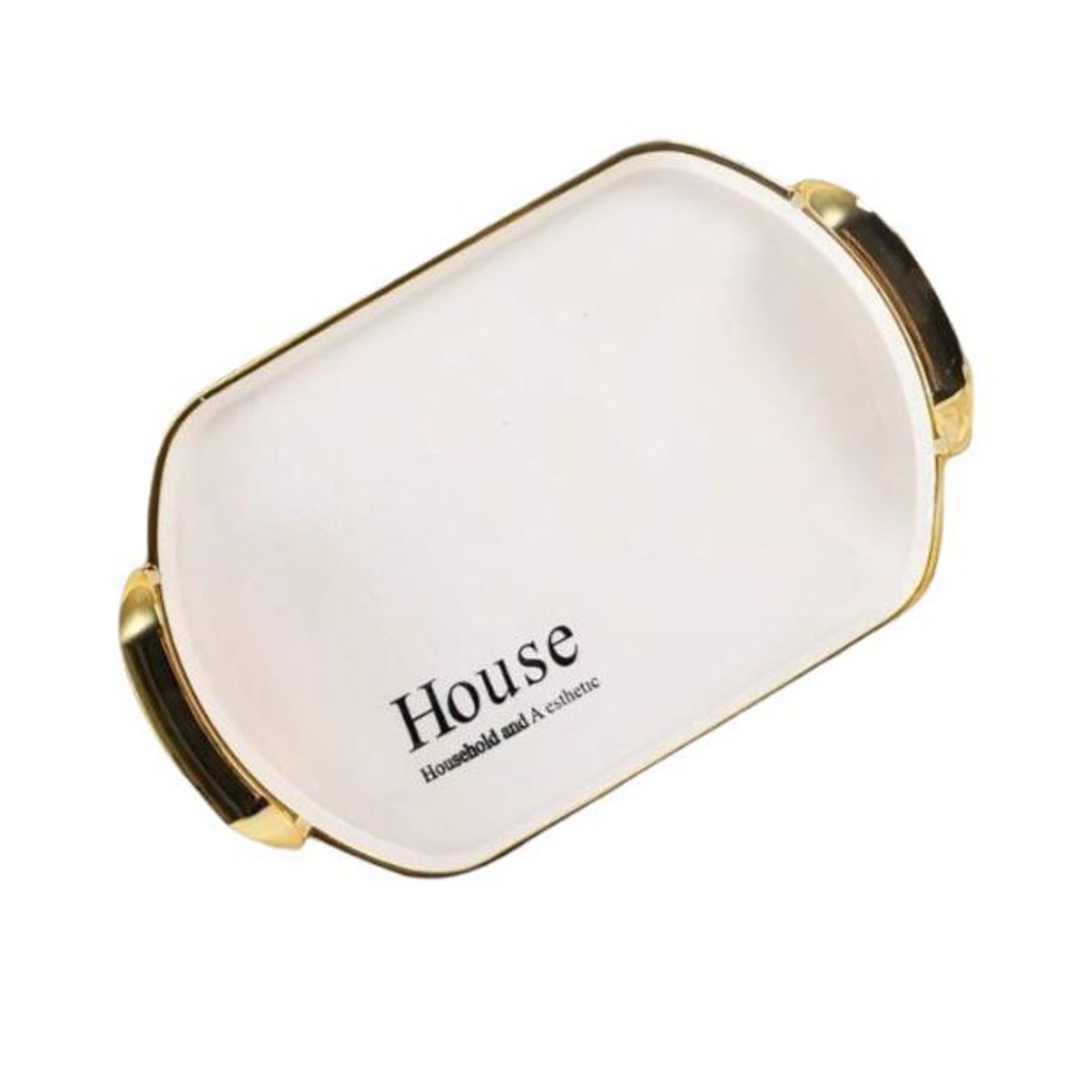 GENERICO - Bandeja Elegante Servir Dorado Decorativa Ovalada Ex Grande