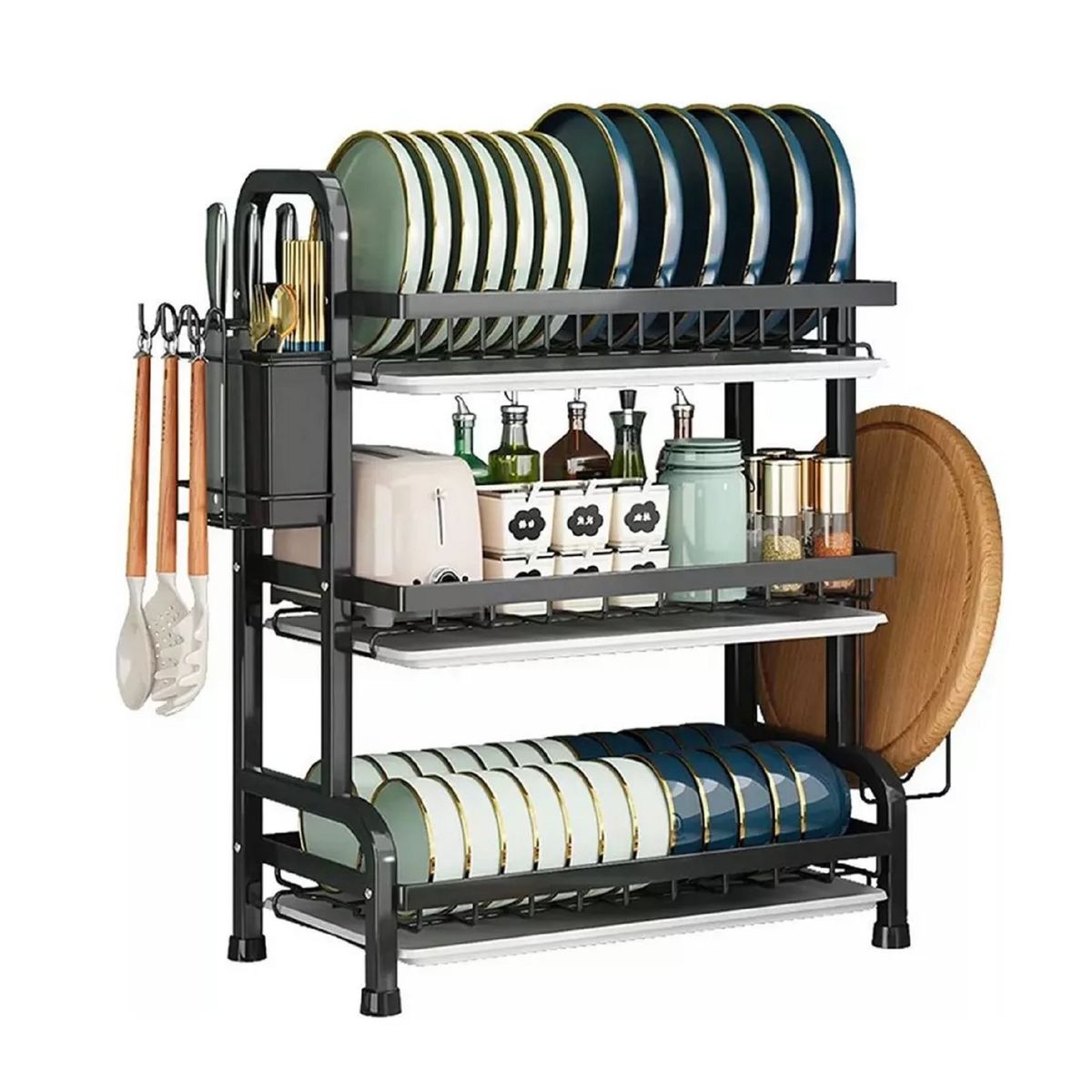 GENERICO - Secador Escurridor De Loza Platos 3 Niveles