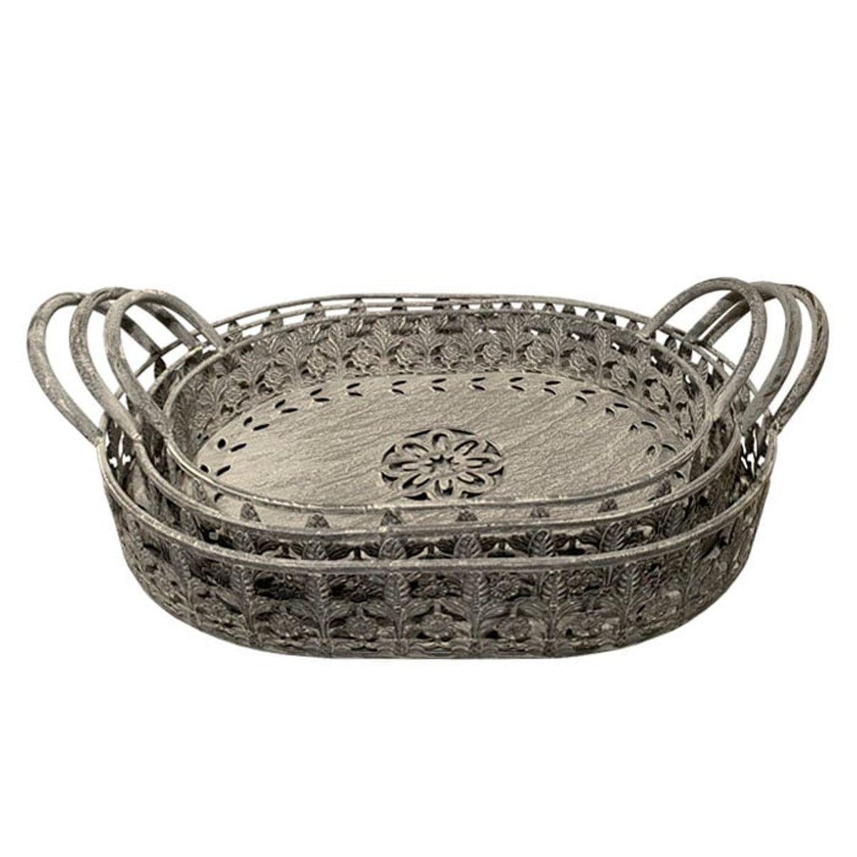 BRIC - Set 3 Bandejas Metal Flores