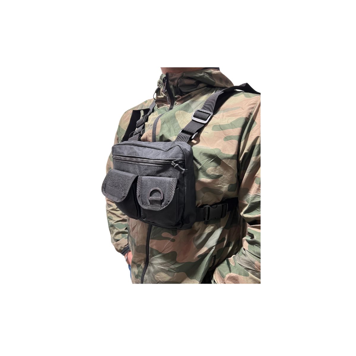 GENERICO - Chaleco Bolso Pecho Porta Radio Tactico Hip Hop Multiuso Cl1