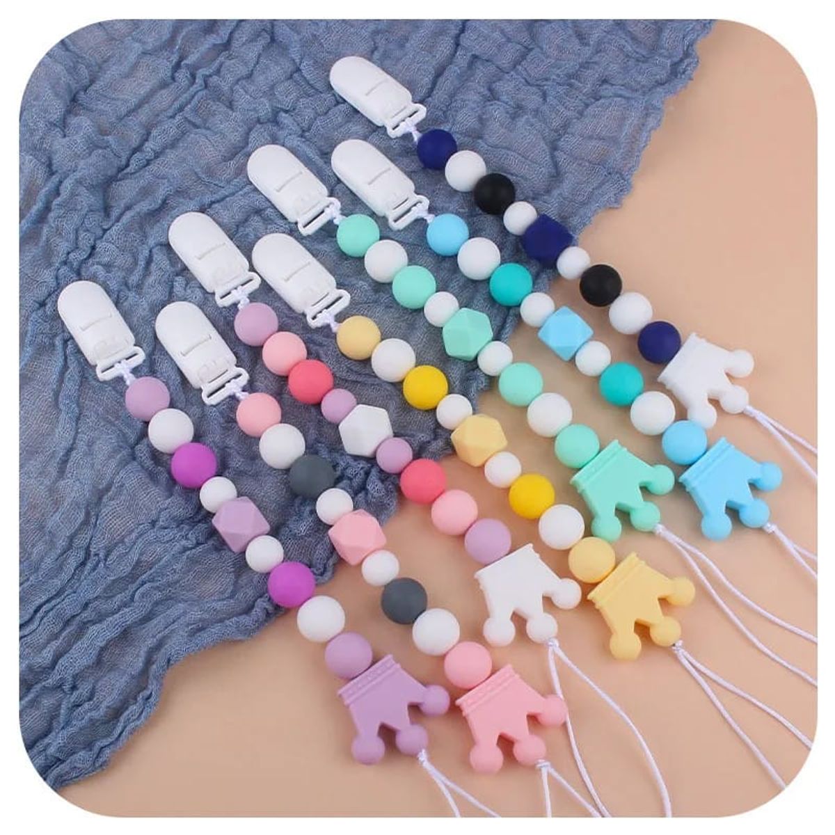 IRM - COLLAR MORDEDOR DE SILICONA CON SUJETADOR TRICOLOR